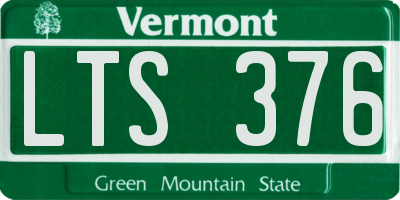 VT license plate LTS376