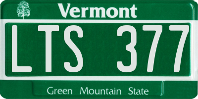 VT license plate LTS377