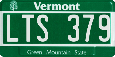 VT license plate LTS379