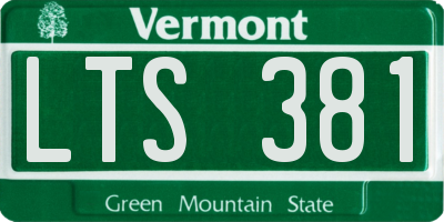 VT license plate LTS381