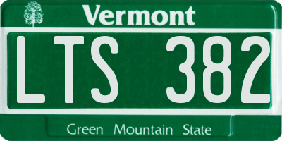 VT license plate LTS382