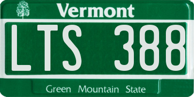 VT license plate LTS388