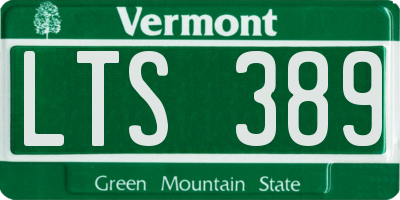VT license plate LTS389