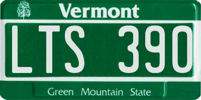 VT license plate LTS390