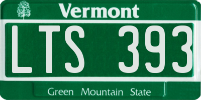 VT license plate LTS393