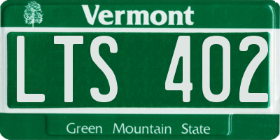 VT license plate LTS402
