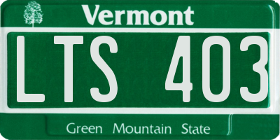 VT license plate LTS403