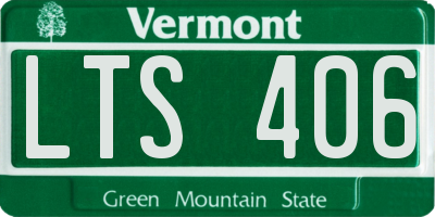 VT license plate LTS406