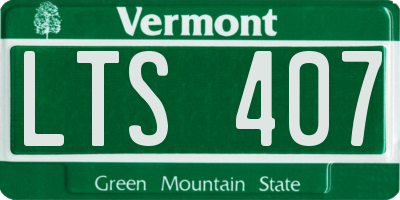 VT license plate LTS407