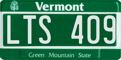 VT license plate LTS409