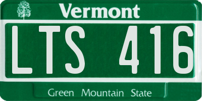 VT license plate LTS416