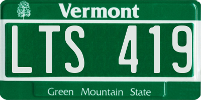 VT license plate LTS419