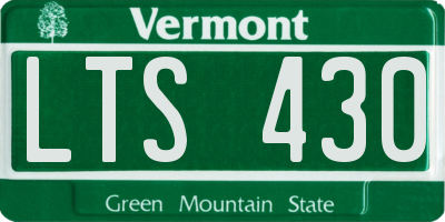 VT license plate LTS430