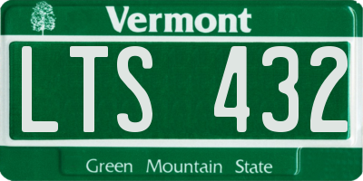 VT license plate LTS432