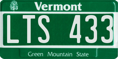 VT license plate LTS433