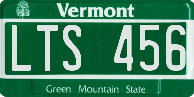 VT license plate LTS456