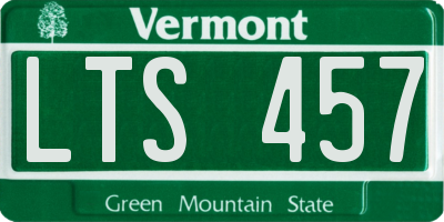 VT license plate LTS457
