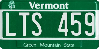 VT license plate LTS459