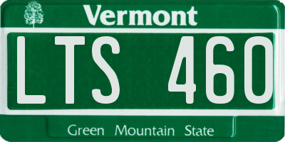 VT license plate LTS460