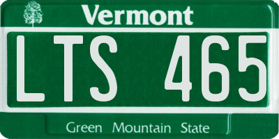 VT license plate LTS465