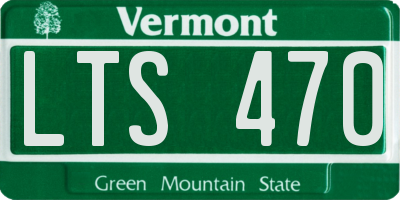 VT license plate LTS470