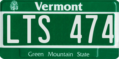VT license plate LTS474