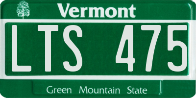 VT license plate LTS475