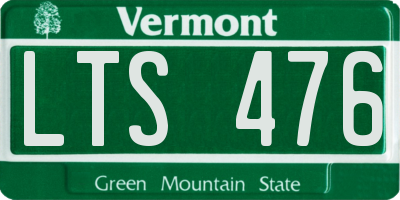 VT license plate LTS476
