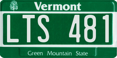VT license plate LTS481