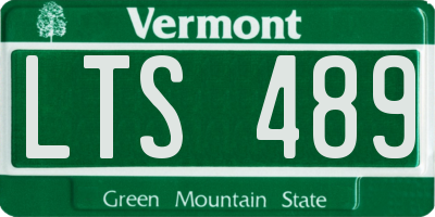 VT license plate LTS489