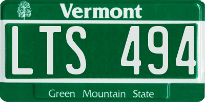 VT license plate LTS494
