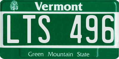 VT license plate LTS496