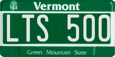 VT license plate LTS500