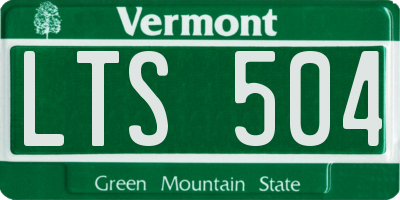 VT license plate LTS504