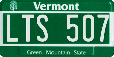 VT license plate LTS507