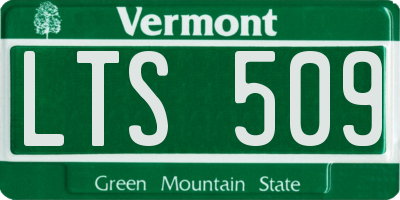VT license plate LTS509