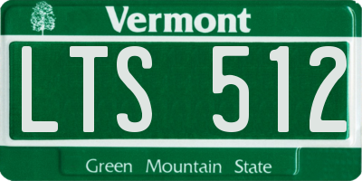 VT license plate LTS512