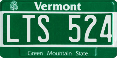 VT license plate LTS524