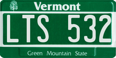 VT license plate LTS532