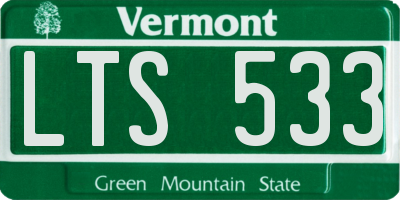 VT license plate LTS533
