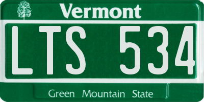 VT license plate LTS534
