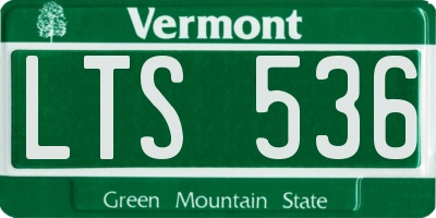 VT license plate LTS536