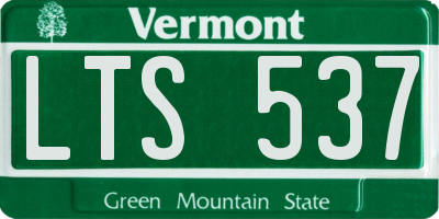 VT license plate LTS537