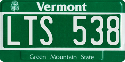 VT license plate LTS538
