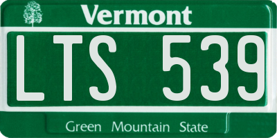 VT license plate LTS539