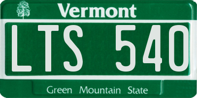 VT license plate LTS540