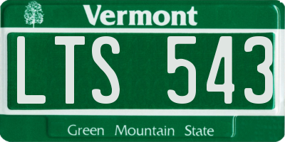 VT license plate LTS543