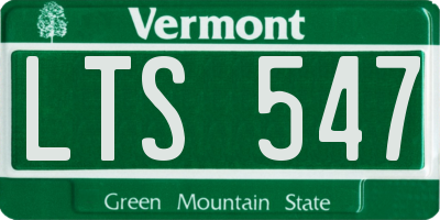 VT license plate LTS547