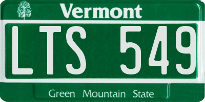 VT license plate LTS549