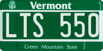 VT license plate LTS550